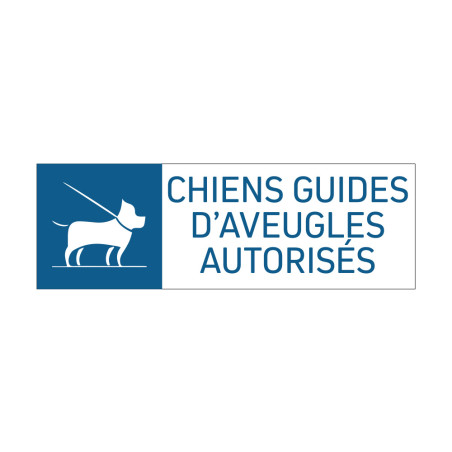 Panneau Chiens guides d'aveugles autorisés pour handicapés