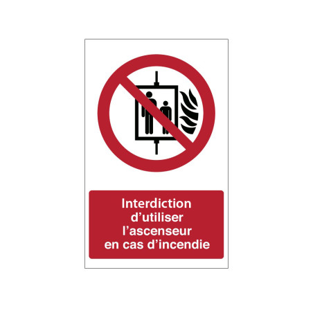 Signalétique P020 - Interdiction d´utiliser l´ascenseur en cas d´incendie - ISO EN 7010