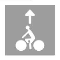 Pochoir piste cyclable sens de circulation - H 600 x L 600 mm