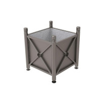 Bac à palmier traditionnel acier - Pommeau Cylindrique - Gris