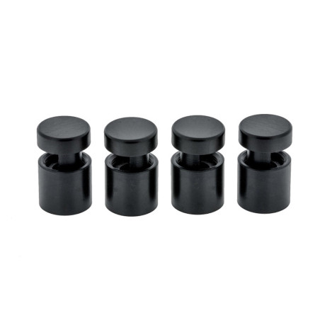 Lot de 4 Entretoises aluminium anodisé noir sans perçage 18x16 mm