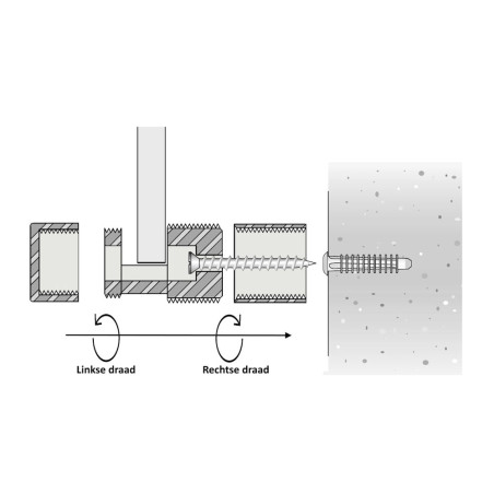 Lot de 4 Entretoises aluminium anodisé noir sans perçage 18x16 mm