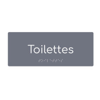 Plaque de porte PVC texte en relief - Toilettes