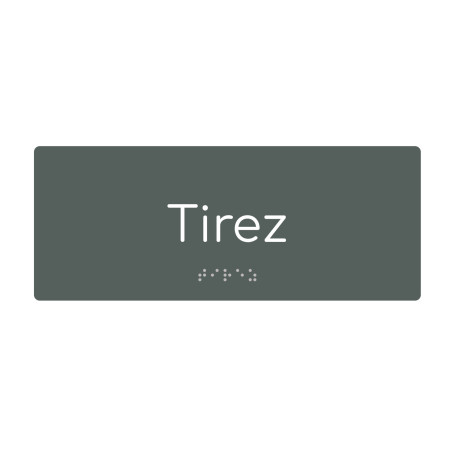 Plaque de porte PVC texte en relief - Tirez