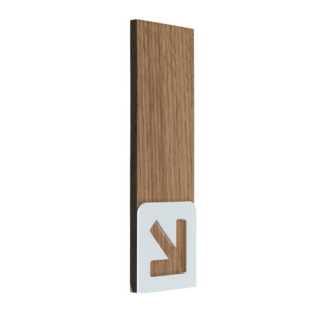 Picto Flèche à Droite Bois et Alu - Gamme Wood Noyer® Dimension Alu & Noyer H 148.5 x L 50 mm