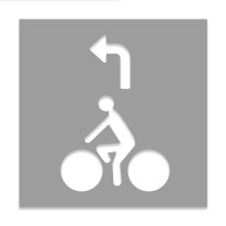 Pochoir piste cyclable directionnel gauche