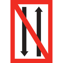 Panneau fluvial Interdiction de croiser et de dépasser - A4