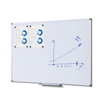 Tableau blanc laqué avec cadre en aluminium