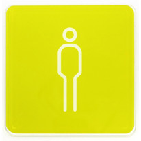 Plaque de porte Targa Colors® - Toilettes Hommes - 120 x 120 mm