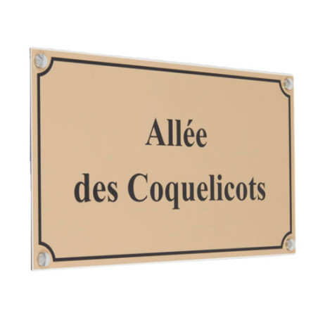 Plaque de rue Alu Dibond - H 250 x L 450 mm