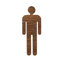 Pictogramme toilettes hommes découpé en bois