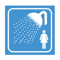 Picto gravé Douche Femme - 100 x 100 mm - Gamme Couleur