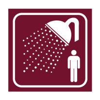 Picto gravé Douche Homme - 100 x 100 mm - Gamme Couleur