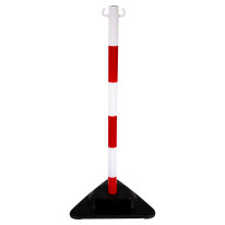 Poteau rouge/blanc pliable