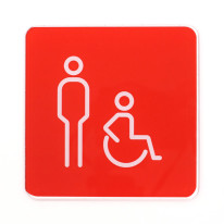 Plaque de porte Targa Colors® - Toilettes PMR Hommes - 120 x 120 mm