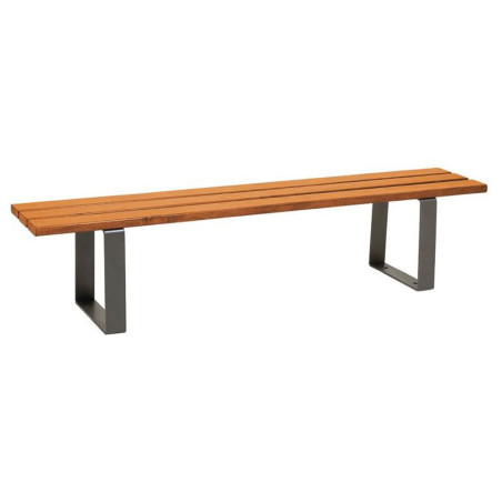Banquette urbaine acier gris et bois lasuré chêne clair Banquette urbaine acier gris et bois lasuré chêne clair