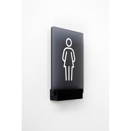 Plaque de porte H150 x L100 - Toilettes Femme - Fixation pince - Gamme ICE