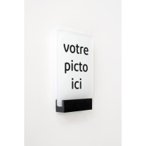 Plaque de porte H150 x L100 - à personnaliser - Fixation pince - Gamme ICE