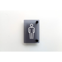 Plaque de porte H150 x L100 - Toilettes Homme - Fixation entretoises - Gamme ICE