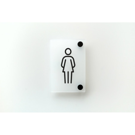 Plaque de porte H150 x L100 - Toilettes Femme - Fixation entretoises - Gamme ICE