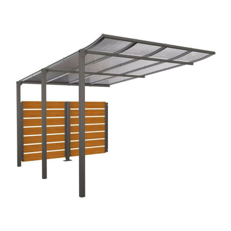 Abri vélos initial L. 2 500 mm en bois chêne clair, gris, scellement direct Abri vélos initial L. 2 500 mm en bois chêne clair, gris, scellement direct