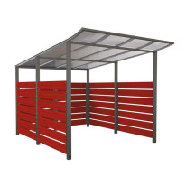 Abri vélos initial L. 2 500 mm en bois acajou, gris, scellement direct