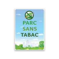 parc sans tabac, illustration d'un parc avec une cigarette barrée