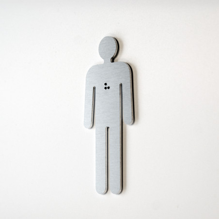 Silhouette Homme avec Braille Dimension H 100 mm Matière Alu anodisé