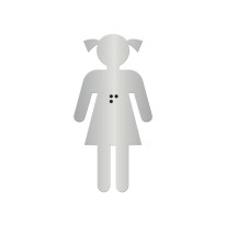 Silhouette Fille avec Braille Dimension H 70 mm Matière Alu anodisé