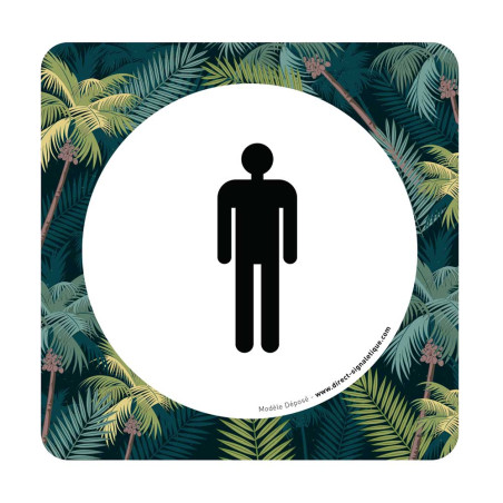 Plaque de porte Toilettes Hommes - 150 x 150 mm - PVC de 2 mm imprimé - Gamme Mosaïque®