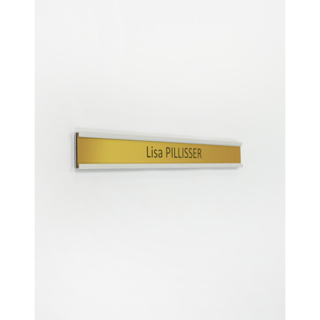 Plaque de porte coulissante avec étiquette gravée H30 x L250 mm - Argenté Plaque de porte coulissante avec étiquette gravée H30 x L250 mm - Argenté