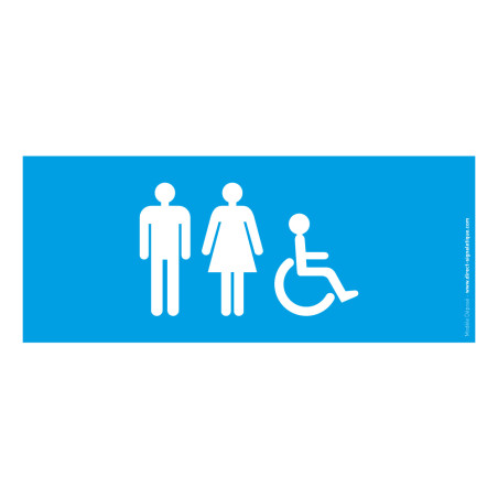 Plaque de Porte Pop Art® en plexi - Toilette Mixte