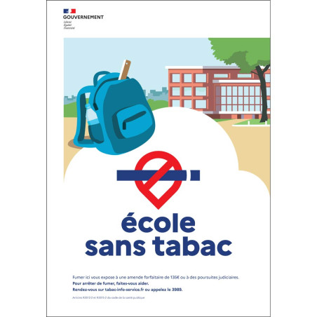 Panneau officiel école sans tabac Panneau officiel école sans tabac