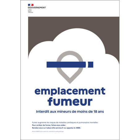 Panneau officiel emplacement fumeur Panneau officiel emplacement fumeur