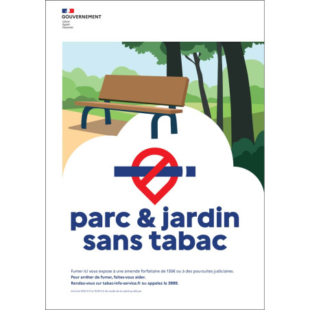 Panneau officiel parc et jardin sans tabac Panneau officiel parc et jardin sans tabac