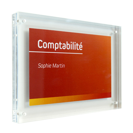 Plaque de porte transparente 2 plaques aimantées Plaque de porte transparente 2 plaques aimantées