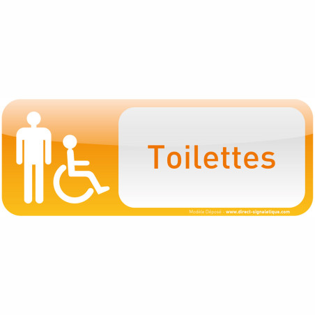 Plaque de porte Toilettes Homme Handicapé Text´ico Plaque de porte Toilettes Homme Handicapé Text´ico