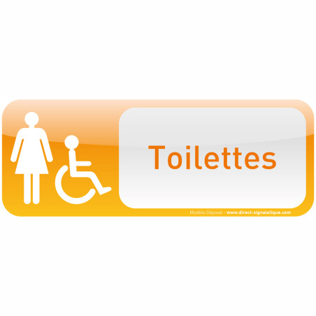 Plaque de porte Toilettes Femme Handicapé Text´ico Plaque de porte Toilettes Femme Handicapé Text´ico