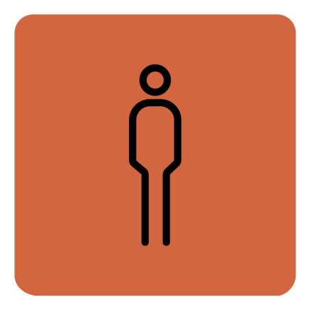 Plaque de porte Targa Interior® - Toilettes Hommes - 120 x 120 mm