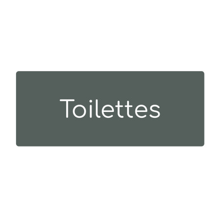 Plaque de porte PVC texte en relief - Toilettes