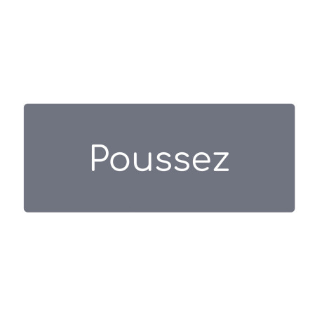 Plaque de porte PVC texte en relief -Poussez