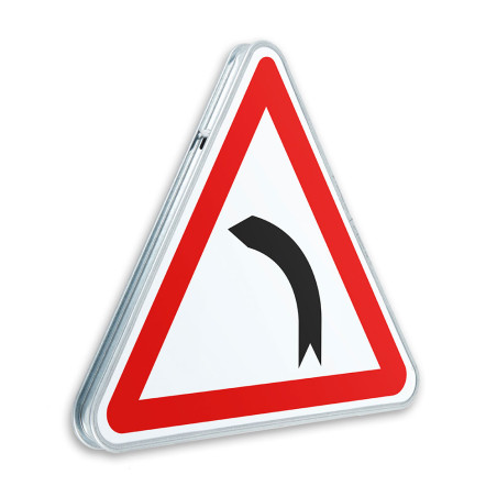 Panneau de danger Virage à gauche - A1b - Gamme standard - Classe 1
