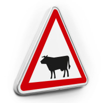 Panneau attention passage d´animaux domestiques - A15a1 - Gamme standard - Classe 1