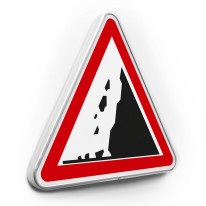 Panneau Risque de chute de pierres - A19 - Gamme standard - Classe 1