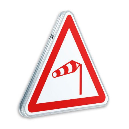 Panneau de danger Vent latéral - A24 - Gamme standard - Classe 1