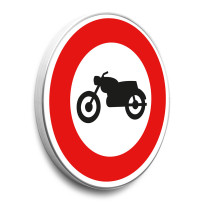 Panneau Accès interdit aux motocyclettes - B9h - Gamme standard - Classe 1