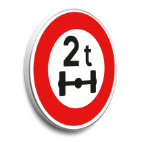 Panneau Limitation de poids par essieu - B13a - Gamme standard - Classe 1
