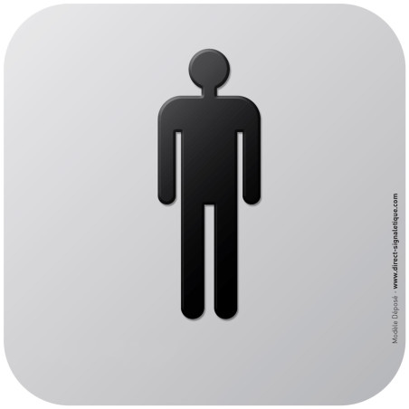 Pictogramme Alu avec relief Toilettes Homme
