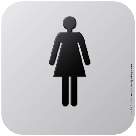 Pictogramme Alu avec relief Toilettes Femme