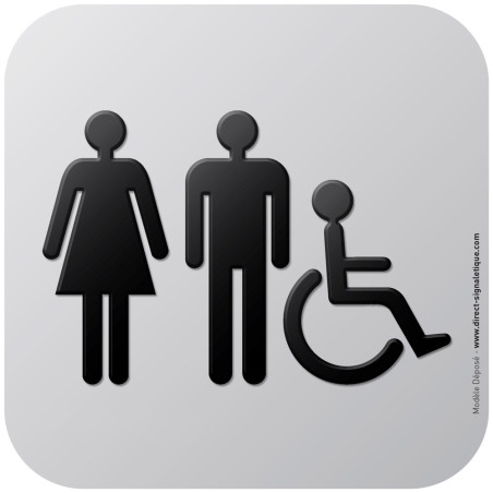Pictogramme Alu avec relief Numéros en relief Femm